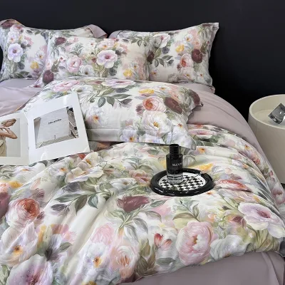 Premium Tencen 7 PCS Luxury Bedding Set-400TC Cooling Wrinkle-Free Hotel Grade OEKO-TEX Certified Home Use