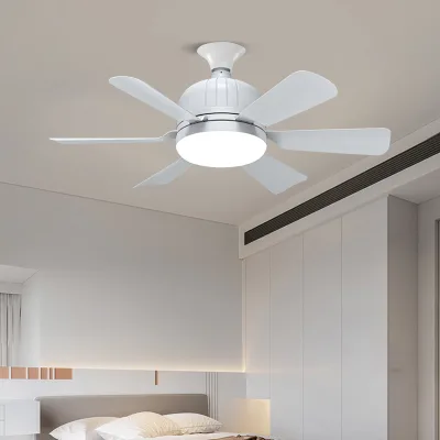 Wow Cross-Border LED Ceiling Fan Light E27/E26 Remote Control Multi-Functional Three-Color Dimming for Bedroom & Living Room