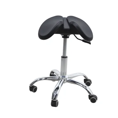 Ergonomic Split Saddle Stool Rolling Swivel Hair Cutting Chair with Wheels Adjustable Height for Hairdresser/Beauty Salon/Clinic