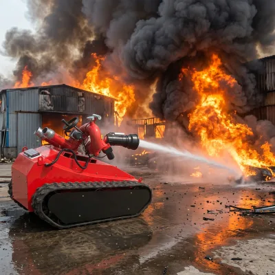 Mobile Intelligent Firefighting Robot High-Flow-Rate Fire Monitor Device High-Risk Fire Rescue Extinguishing Equipment Flexible