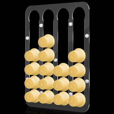 Magnetic Coffee Pod Holder for Nespresso Original Capsules - Suitable to Be Mounted on the Fridge (Transparent)
