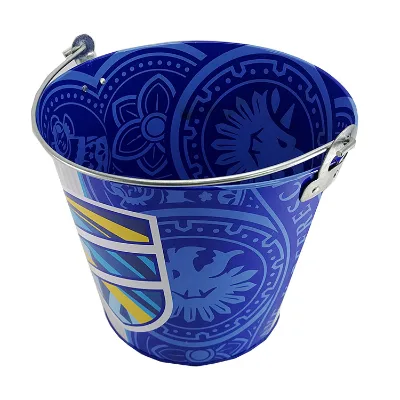 Portable 5-Gallon round Metal Cooler Galvanized Iron Tin Beverage Tubs for Hotel Party for Champagne Wine Beer Camping Decor