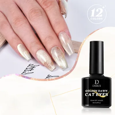 Nail Gel Cat Eye Hema Free Gel Polish Cat Eye Cat Eye Gel Natural Champagne Color