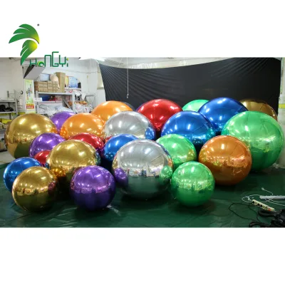 Outdoor  Big Shiny Balls Inflatable Silver Smooth Shiny Balls of Event