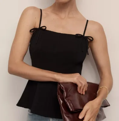 Women Halter Collar Sleeveless Vest Retro Chic Tank Top Solid Color Casual Elegant Backless Slim Fit Camisole Tops