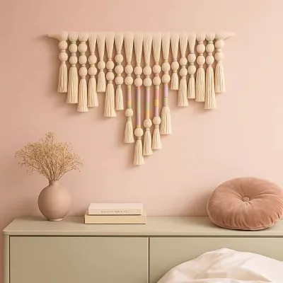Practical Hot Sale Modern Cotton Tassel Fringe Wall Hanging for Living Room Home Decor Use