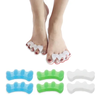 Gel Toe Separator Hallux Valgus Corrector Hammer Toe Straightener 3 Holes Toe Spacer Orthotic Toe Separator