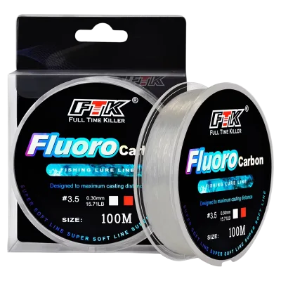 Wholesale 100M Fishing Line Monofilament Fluorocarbon-Coating Monofilament 100% Fluorocarbon Fast Cut Water Fishing Lure Line