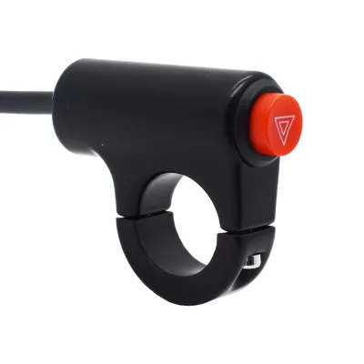 Motorcycle Handlebar Hazard Warning Switch ABS External Power Flash Button for Dirt Street Bike Scooter ATV