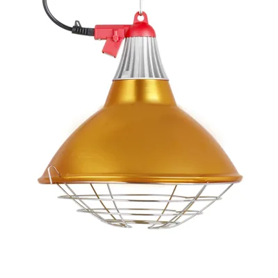 Farm Use Heat Lamp with Golden Aluminum Reflector - Ceramic & Durable