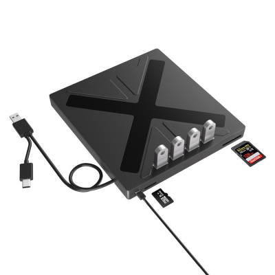 USB3.0 Type-C Portable CD/DVD Drive External Optical Drive Compatible Win Mac OS for Laptop Desktop PC TF for Micro SD CD/DVD Pl