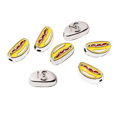 Eco-friendly Adjustable Necklace Metal Fitting Alloy Spacer Beads Leather Rope Metal Enamel Letter Charms Durable Jewelry
