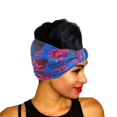 GTOP Wholesale Custom Logo Hair Accessories African Pattern Turban Cotton Spandex Headband Fashion Hair Headbands for Women