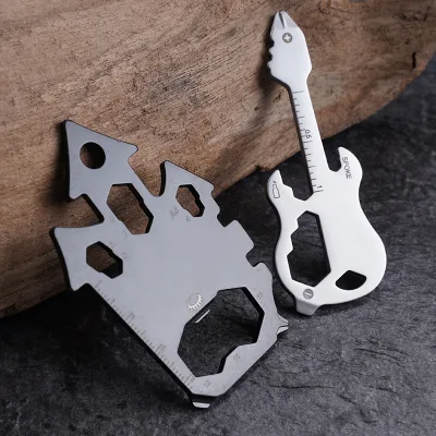 Factory Wholesale 2cr13 Stainless Steel EDC 9-in-1 Multi-Tool Opener Screwdriver Pliers Ruler Pocket Card Size DIY Wrench