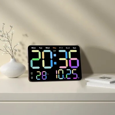 Huayang 6652 Multifunctional LED Display Clock Countdown Timer DST Function Auto Manual Brightness Adjustable Desk Clock