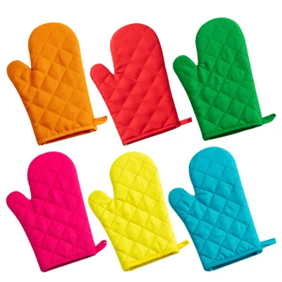 Cross-Border Wholesale Kitchen Baking Oven Mitts Insulated Mats Double-Sided Quilted Heat-Resistant Anti-Scald Polyester