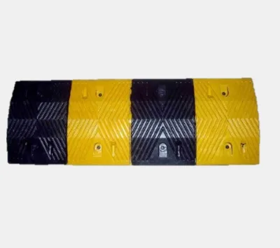 New Durable High-Strength Portable Rubber Speed Hump with 15-25mph Rating Yellow-Black for Traffic Safety