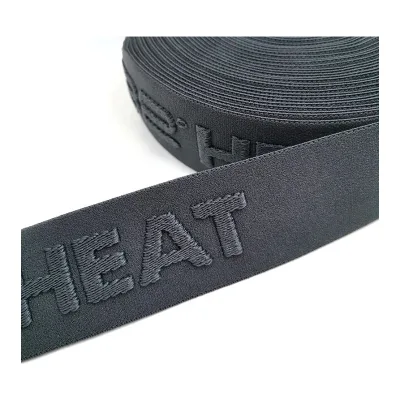 Custom Jacquard Embossed Logo Nylon Elastic Webbing Embossed Logo Nylon Emboss Elastic Band