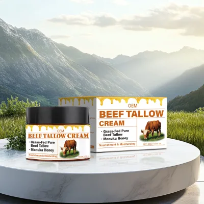 Private Label Grass Fed Beef Tallow Glycerin Nourishing Anti-Aging Daily Use Moisturizing Skin Soothing Cream for All Skin Types