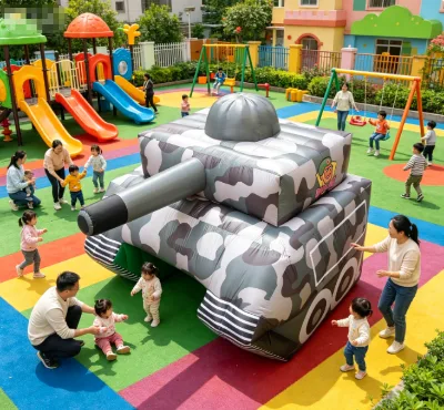 Inflatable Tank Model for Children's Playground Interactive Installations