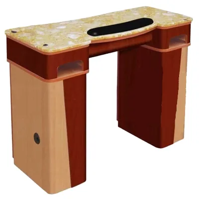Vintage Design Nail Table Professional Salon Nail Art Solid Wood Luxury Nail Art Table and Chair with Marble Tabletop