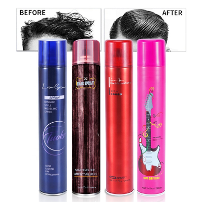 400ml Low Price Healthy Hair Styling Products with Glossy Hair Spray and Hair Holding Spray for Boys Styling