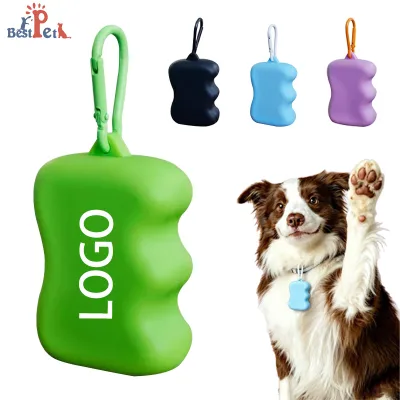 2026 Hot Selling 2-in-1 Pet Feeder & Poop Bag Dispenser with Carabiner for Outdoor Sports Use