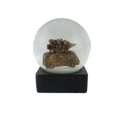 Cast Truck Christmas Tree Polyresin Snow Globe Attractive Resin Water Globes Crafted Truck with Holiday Theme
