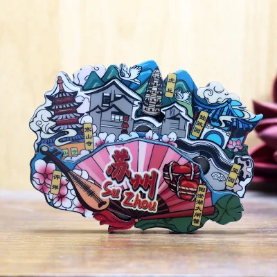 Wholesale Natural Resin Fridge Magnet Customized City Fridge Magnets