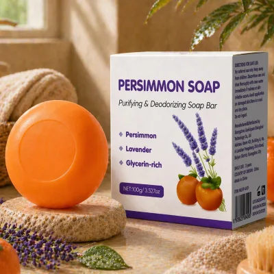 Hot Selling Body Bath Cleansing Soap Pore Purifying Moisture Hydration Removes Odor Lasting Freshness Persimmon & Lavender Soap