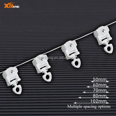 High Strength White Ripple Fold Curtain Runner Carrier Wave Design Manual/ Motorized Track Systems Curtain Runner