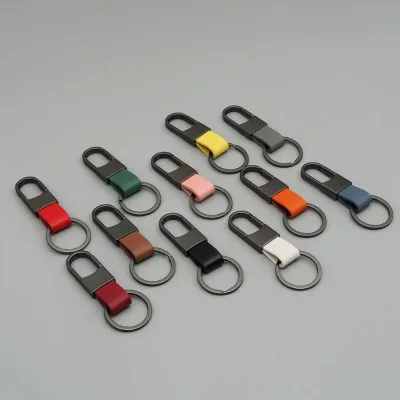 New Arrival High Quality Luxury Car Keychain Leather Keychain With Metal Ring For Activity Small Gifts
