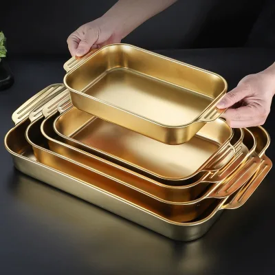 Thickened Baking Pan Rectangular Multi-purpose Barbecue Plate Baking Tray