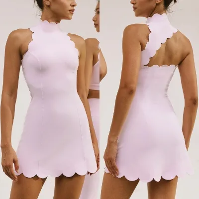 Woman Lace Tennis Dress Slim Fit Shockproof Yoga Breathable Comfortable Skin Friendly Skirt