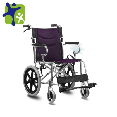 High Quality Folding Plating Steel Tube Confined Wheelchair Lightweight Wheelchair with Brakes
