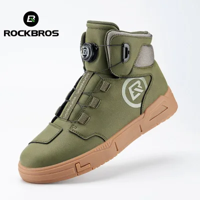 ROCKBROS Motorcycle Boots Men Casual Shoes Microfiber Leather Riding Shoes for Motorcycle Mens