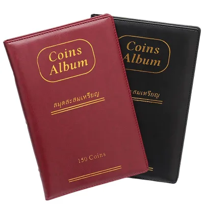 Coin Money Collection Hobbyist Coin Collectors Custom 150-Pocket PU Cover Specie Display Storage Case