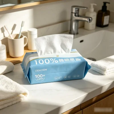 Unscented Hypoallergenic Face Wipes Disposable Cotton Towels Alcohol Free Gentle Daily Facial Cleansing for Sensitive Skin