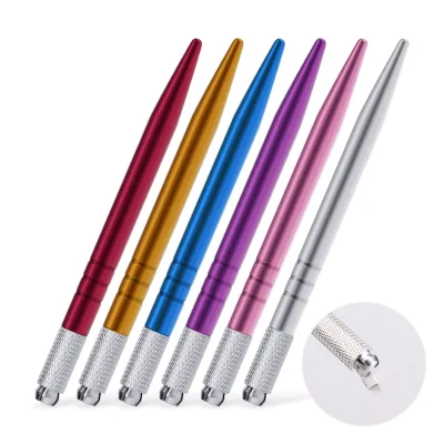Wholesale OEM Manual Permanent Makeup Embroidered Eyebrow Tattoo Pen,Microblading Aluminum Alloy Material Lock-Pin Device