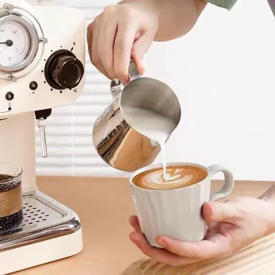 S.S 304 Food Grade Latte Art Pitcher Portable Milk Frothing Coffee Jug for Espresso Barista Craft Coffee Cappuccino Cup