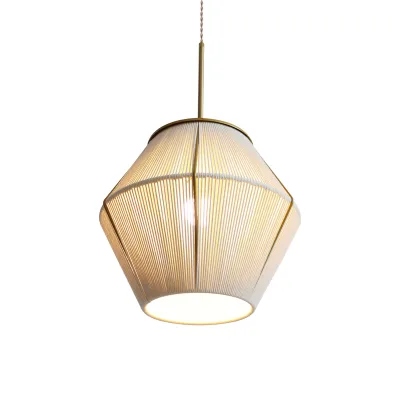 Japanese Style Wabi-sabi Bedroom Chandelier Solid Wood Antique Rope Weaving Light Nordic Living Room Study Dinning Pendant Light