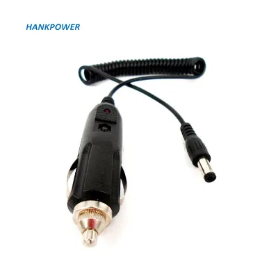 Customize DC5521 DC 5525 Plug to Car Charger Power Connector Car Cigarette Lighter Spring Cable