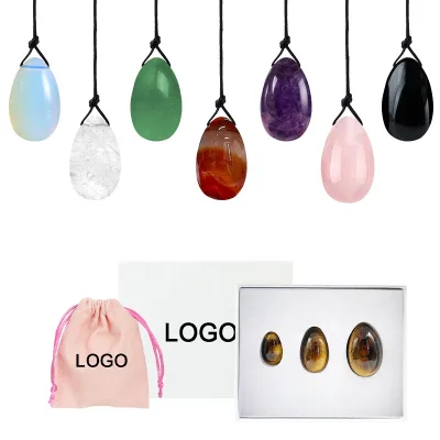 Wholesale Narrow Vagina Tightening Woman Yoni Egg Certified Nephrite Jade Yoni Eggs Natural 3 in 1 Tiger's Eye Yoni Eggs Set