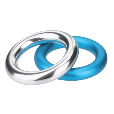 Hot Sale Lightweight High-Strength 6082 Aluminum Alloy Rappel Ring 25kN Breaking Strength Anodized Blue/Silver Climbing
