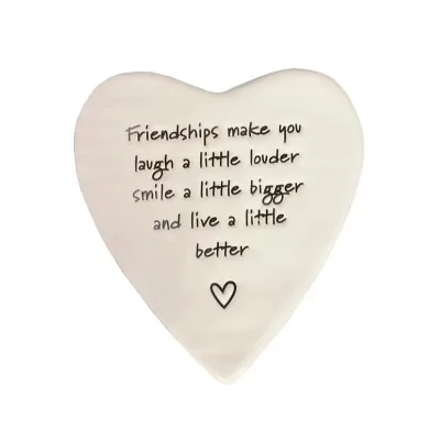 Fashion Ins Style Custom Letter Heart Shape Ceramic Cup coaster for Drink