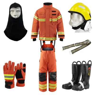 ANBEN CE Approved Fire Safety Clothing Fireman Hood Fire Boots with Fre Safety Helmet Made of Aramid for FireFighter
