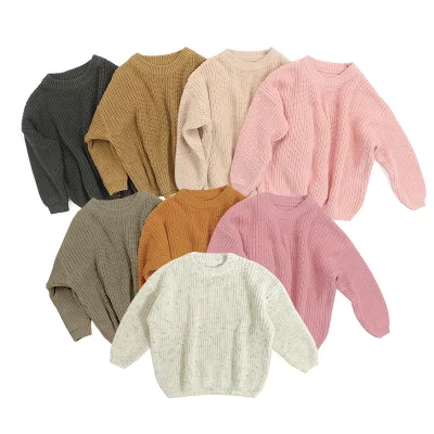 2024 Fashion Children Clothes Kit Sweater Toddler Girls Boutique Tops Kids Clothing Baby Beautiful Soft Pink High Quality Full