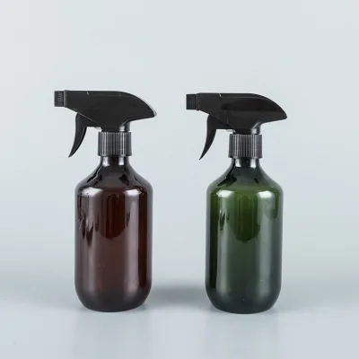 In Stock 300ml 400ml 500ml Boston Round Plastic Spray Bottle for Cleaning Air Freshener
