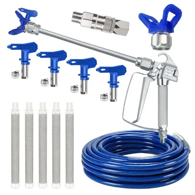7/8 Industrial Airless Spray Tip Guard Threaded Connector, High-pressure Hose, Extension Rod Combination for Paint Spray Guns