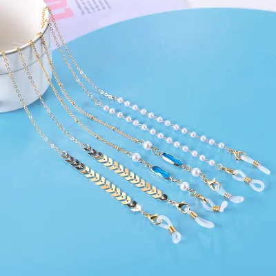 Crystal Stone Glasses Chains Fashion Necklace Holder Gold Plated Women Glasses Chain for Glasses